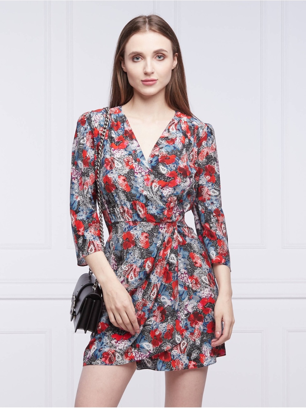 The Kooples Graphic-print silk mini dress